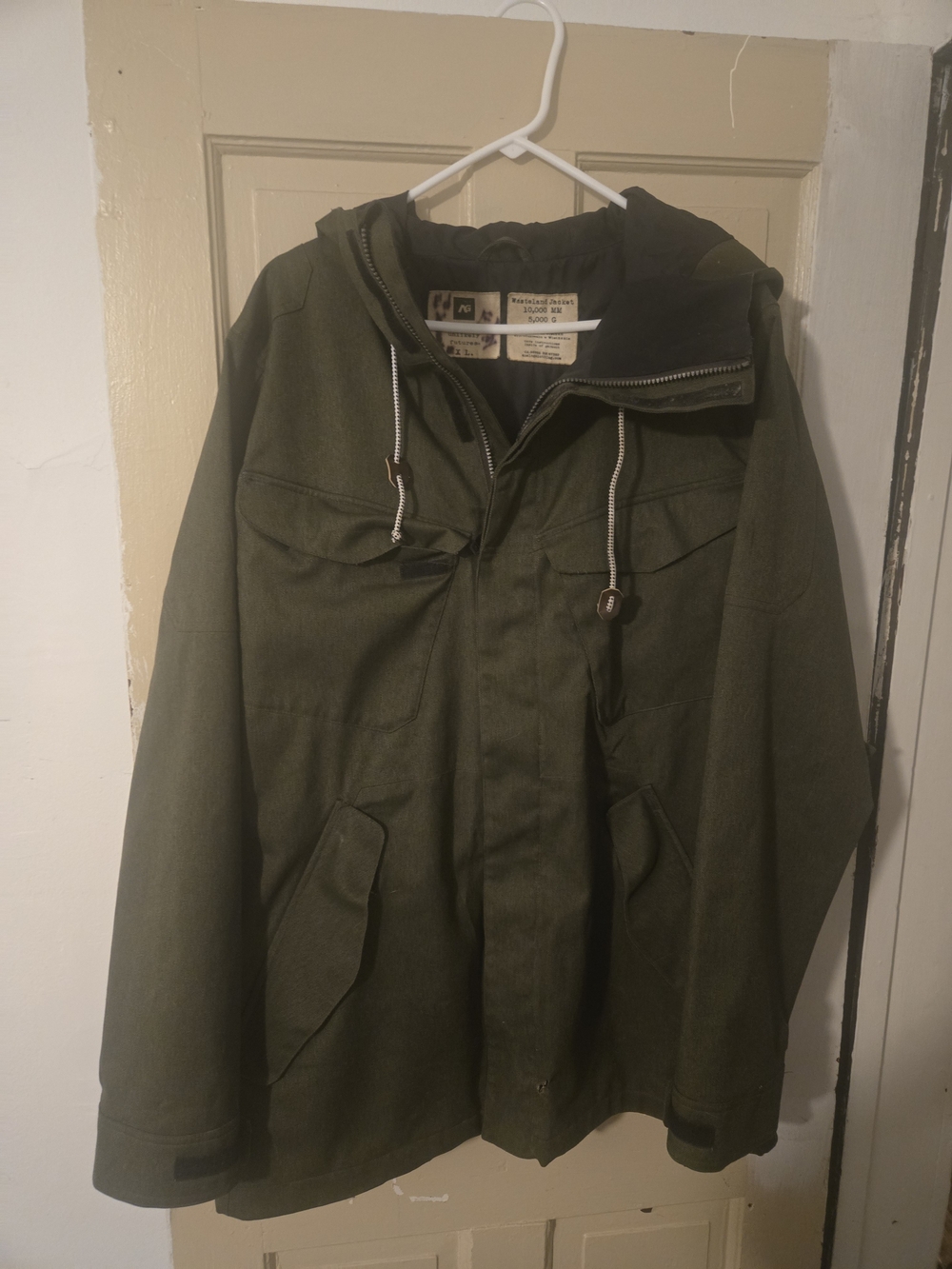 Ag Adriano Goldschmied Olive Green Field Jacket with Hood
